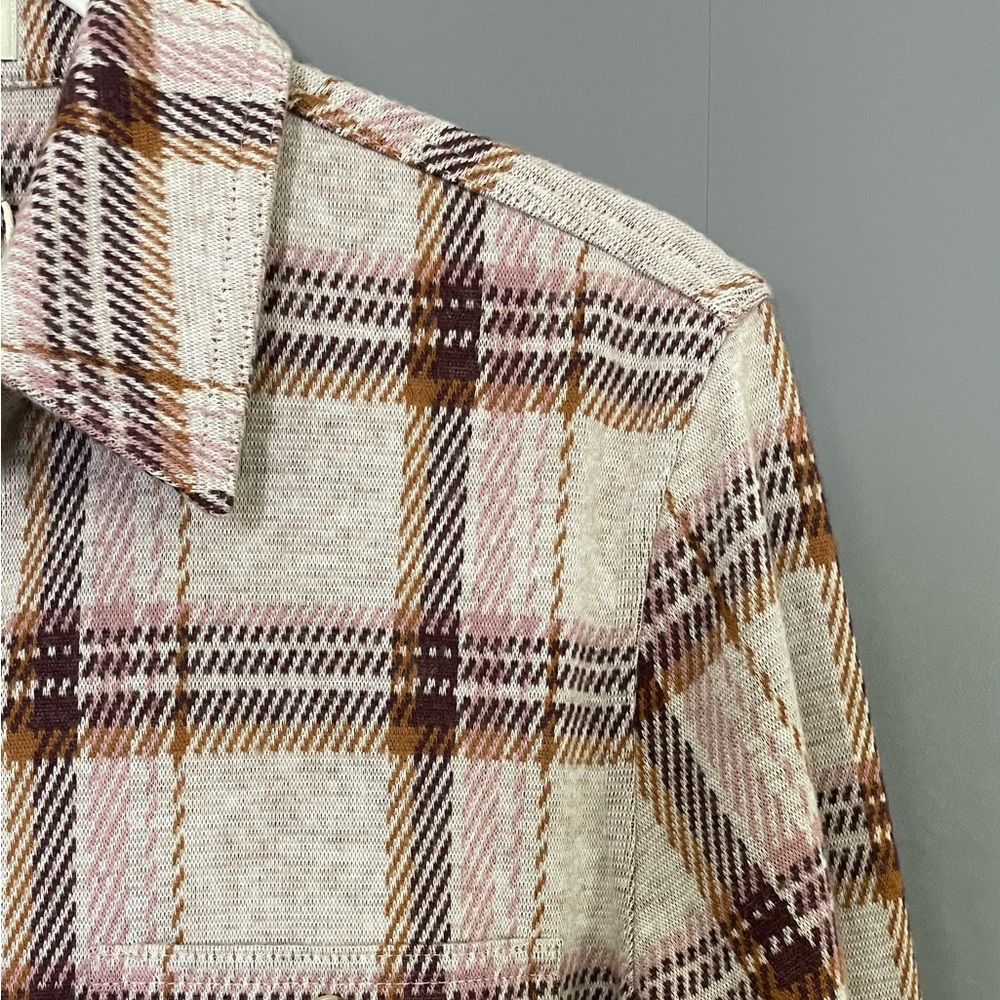 Faherty Women's Legend Sweater Shirt Plaid Cranberry Haze NWT - Picture 5 of 15
